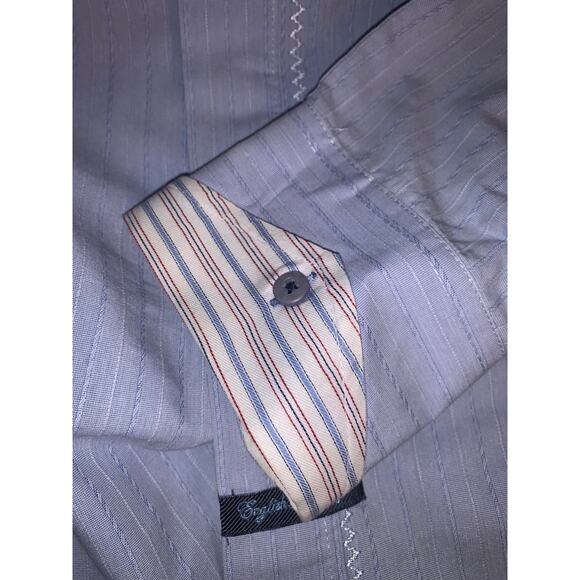 English laundry button down men’s size xl blue pleated embroidery vintage 70 - Picture 8 of 10